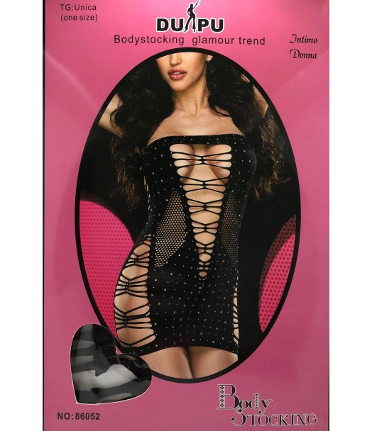 COMPLETINO  SEX  NERO APERTO AI FIANCHI MISURA UNICA