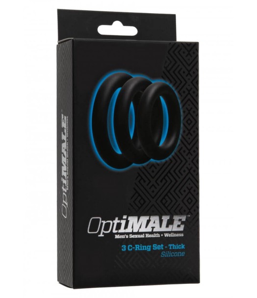 Kit di 3 Anelli OptiMALE 3 C-Ring Set Thick Nero