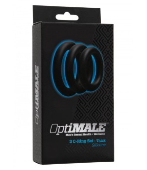 Kit di 3 Anelli OptiMALE 3 C-Ring Set Thick Nero