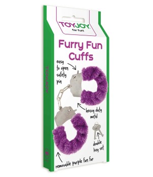Manette in peluche color viola,per giochi erotici