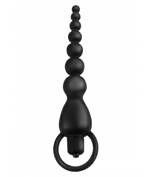 Vibratore Anale VIBRATING SILICONE ANAL BEADS BLACK