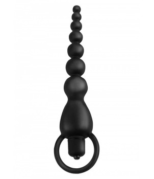 Vibratore Anale VIBRATING SILICONE ANAL BEADS BLACK