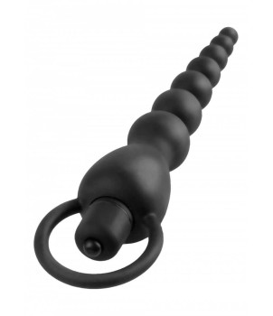 Vibratore Anale VIBRATING SILICONE ANAL BEADS BLACK