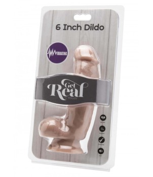 VIBRATORE REALISTICO Get Real COCK 6 INCH W/ BALLS FLESH VIBRATOR